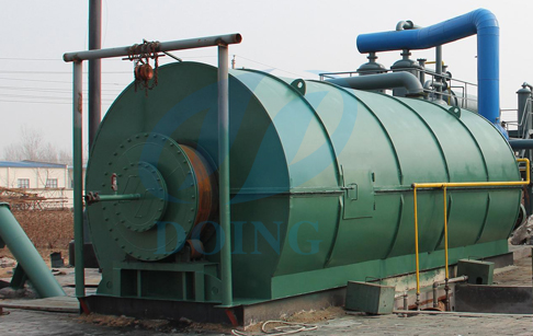 Waste tyre and plastic pyrolysis plant