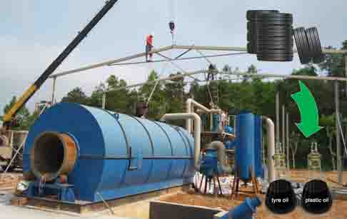 Used tyre pyrolysis process to oil plant design