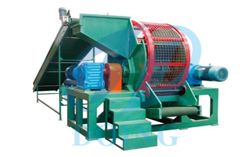 Scrap tire shredder crusher shredding crushing tire running video