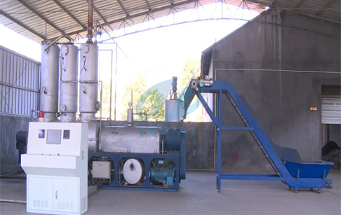  Fully automatic continuous tire/plastic to diesel fuel oil pyrolysis distillation plant running video