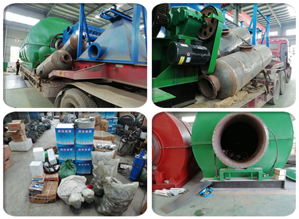 Hebei customer's waste tire pyrolysis plant parts