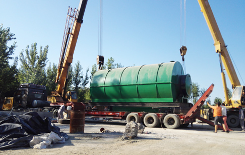 2 sets 12T/D converting waste tyre to oil pyrolysis plant successfully running in Hebei,China