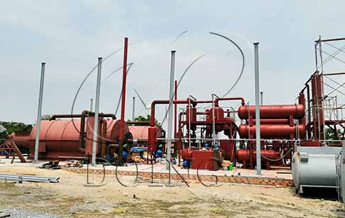 Two sets of 12T/D waste tire to oil recycling machine project established in Vietnam