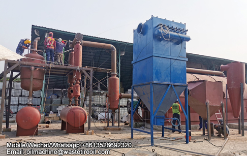 12TPD waste plastic pyrolysis plant project for paper mill waste recycling to oil in Indonesia