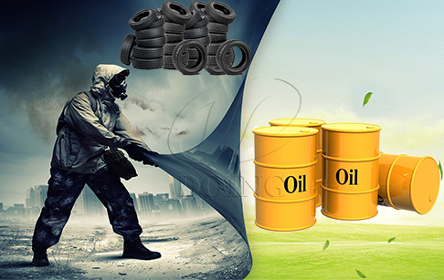 How much oil can be got from pyrolysis of tyre？