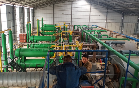 8 sets 12T waste tyre pyrolysis machine project in Shanxi, China