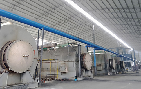 8 sets of waste tire pyrolysis plant running video in China