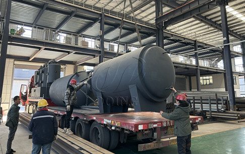 DOING 50TPD full automatic waste tyres pyrolysis plant was shipped to Shanxi, China
