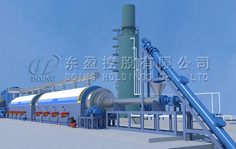 Can the exhaust gas from waste tire pyrolysis plant be recycled?