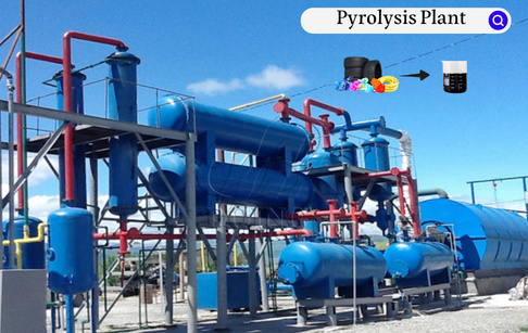 What are the products of pyrolysis of rubber?