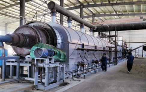 DOING continuous tire rubber powder pyrolysis plant installed in China