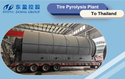 The 18TPD waste tire pyrolysis machine was delivered to Thailand