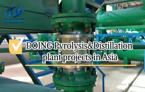 DOING waste pyrolysis distillation plant installed in Asia Display Video