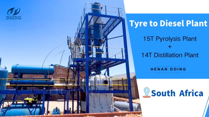 pyrolysis oil to diesel distillation plant in South Africa