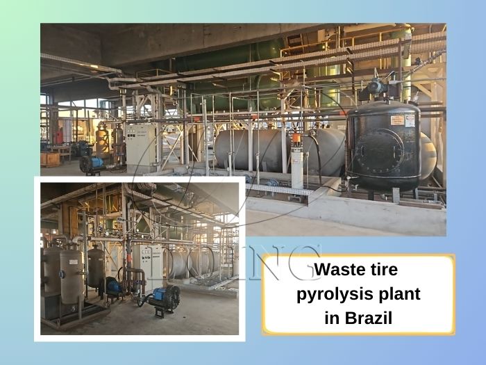 Installation pictures of waste tire pyrolysis machine in Brazil