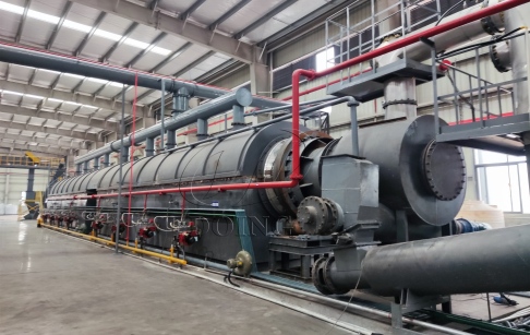 Fully continuous waste tire to oil pyrolysis plant is manufacturing