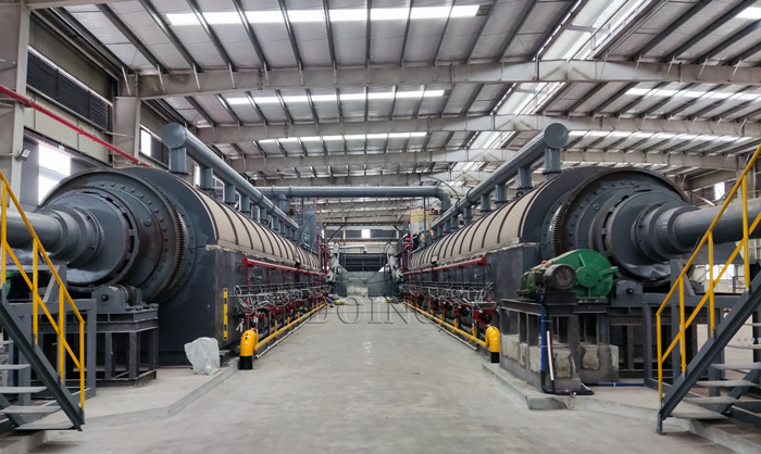 Fully continuous tire recycling pyrolysis plant 