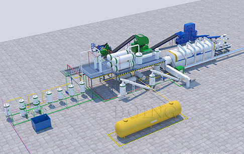 Continuous fully automatic waste tyre pyrolysis plant