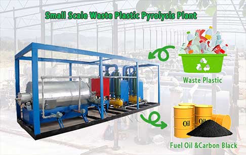 Small scale waste plastic pyrolysis plant