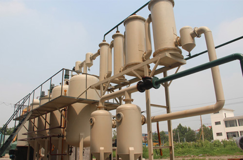 Used oil to diesel refining plant running vedio