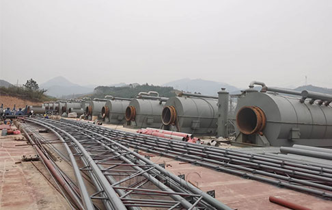 6 sets of 12T waste tyre to oil recycling plant project in Guangxi, China