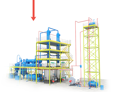 Pyrolysis oil to diesel refinery plant