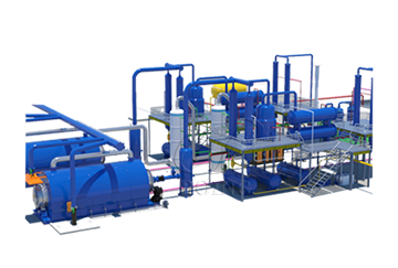 Batch type waste tire pyrolysis plant