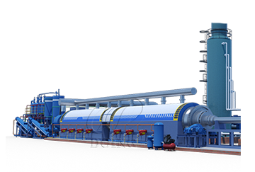 Continuous type waste tire pyrolysis plant