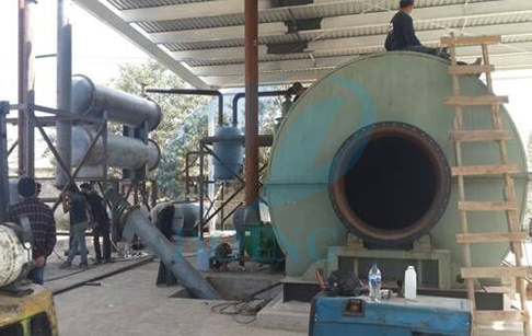 Tyre to oil recycling process machine in Mexico