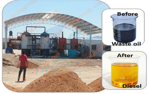 Waste oil refining to diesel fuel machine