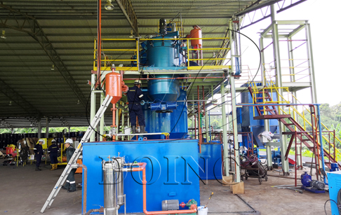 Waste tyre/plastic pyrolysis oil distillation plant