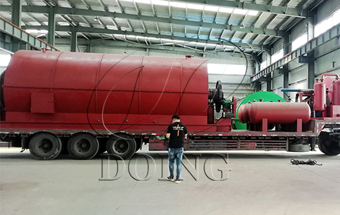 One set 10T/D waste tire pyrolysis plant delivered to Egypt