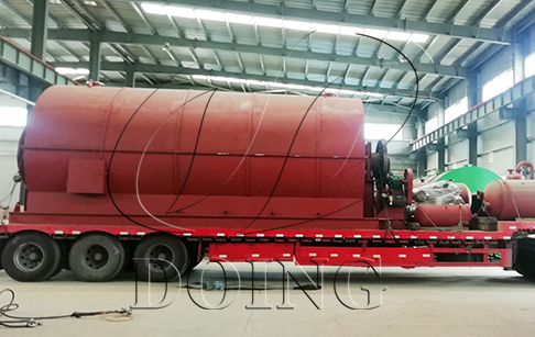 One set waste tyre recycling pyrolysis plant delivery to a local customer in Henan, China