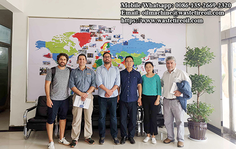 Customer from Chile visit DOING for the waste tyre pyrolysis plant