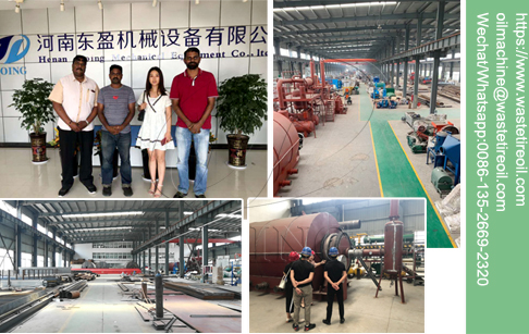 Customer from India came to investigate waste tyre recycling pyrolysis plant