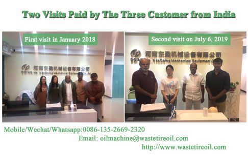 The second visit of Indian customer for waste tire pyrolysis machine