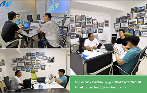 Customer from Canada came to visit DOING waste tyre oil extraction machine