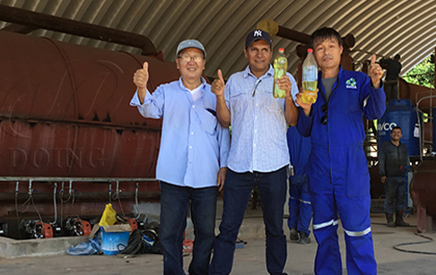 One set 10TPD waste tyre pyrolysis plant was installed in Colombia