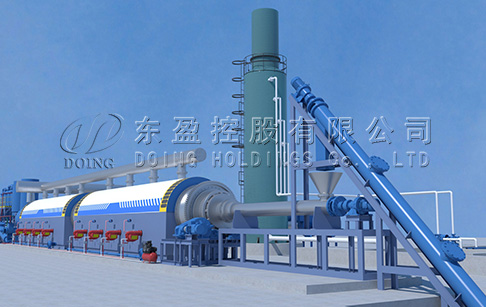 Automatic and continuous waste tire plastic pyrolysis plant