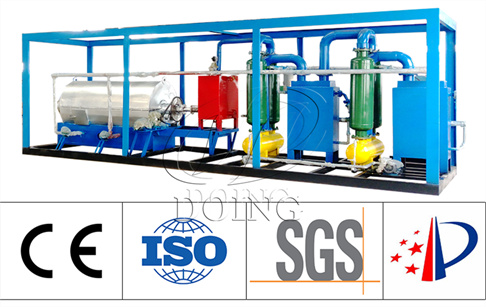 Skid-mounted waste tire plastic pyrolysis plant for sale