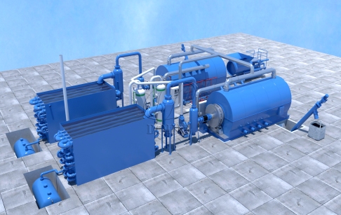 Semi-continuous tyre pyrolysis plant for sale