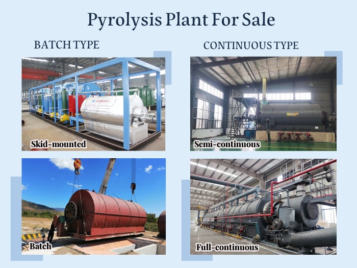 Various types of DOING waste rubber pyrolysis machine for sale