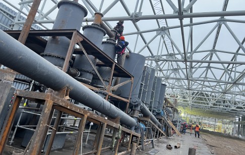 50TPD fully automatic tire pyrolysis machine installed in Russia