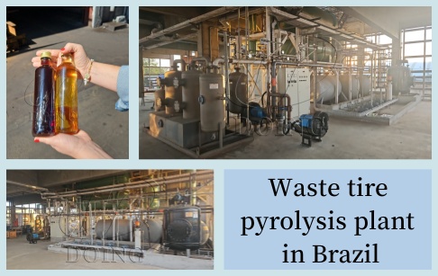 A set of 15TPD waste tire pyrolysis machine put into operation in Brazil