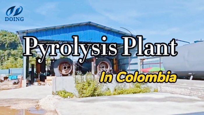 Oil sludge pyrolysis machine operation site in Colombia