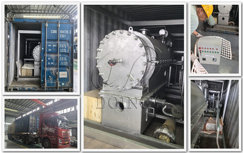 A set of skid-mounted plastic pyrolysis machine was shipped to the Czech Republic