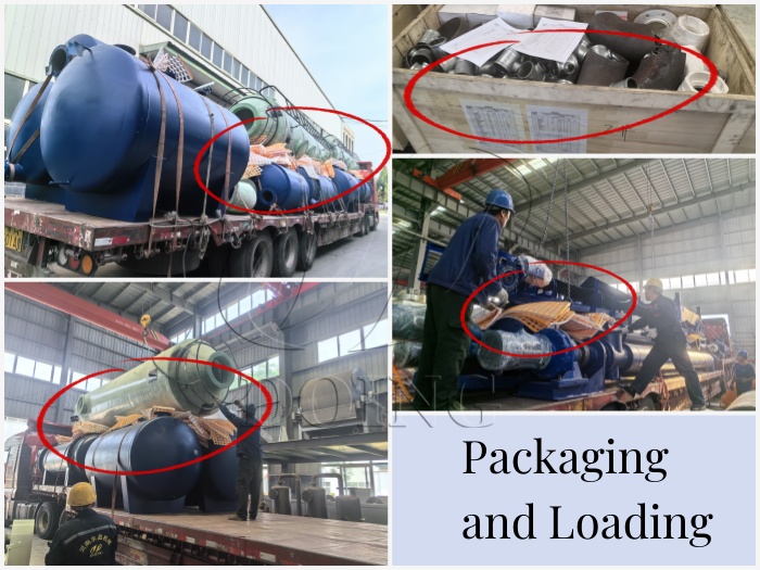 Serious packaging for pyrolysis plant