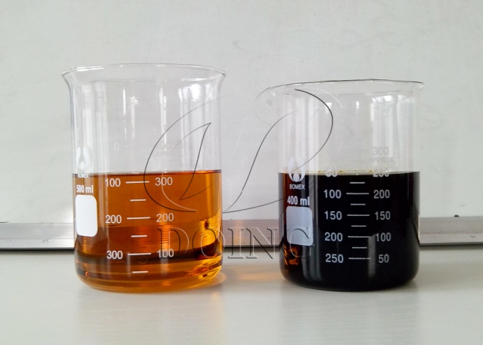 Pyrolysis oil obtained from pyrolysis machine