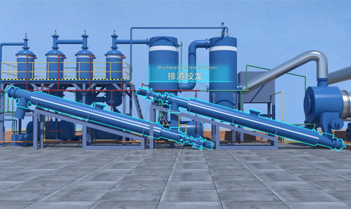 Slagging system of DOING continuous used car tire pyrolysis machine