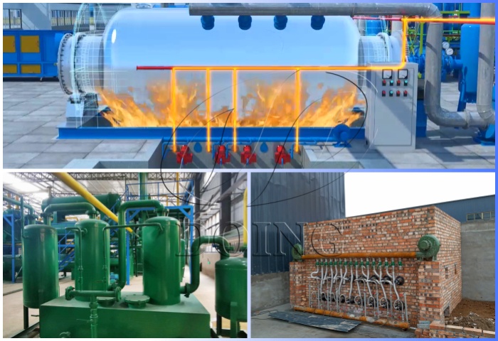 pyrolysis machine syn-gas recovery